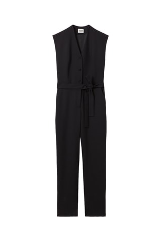 Mouwloze Wollen Jumpsuit - Zwart