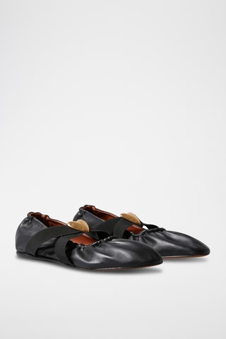 Lamsleren Ballerina's - Zwart