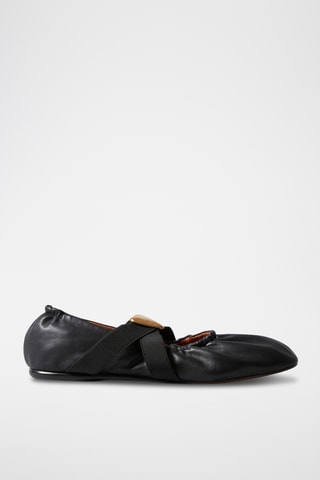Lamsleren Ballerina's - Zwart