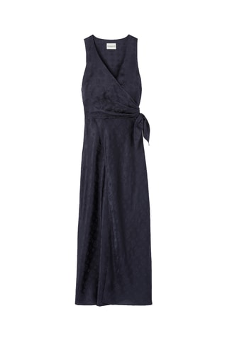 Mouwloze wikkeljurk - Marineblauw
