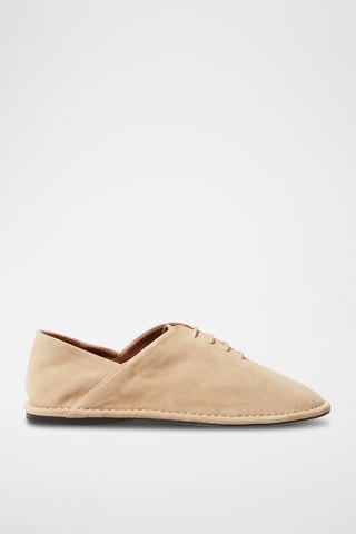 Leren Platform Sandalen - Taupe