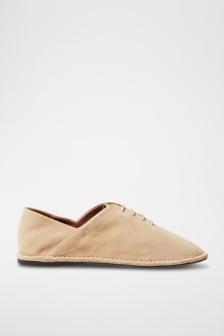 Leren Platform Sandalen - Taupe