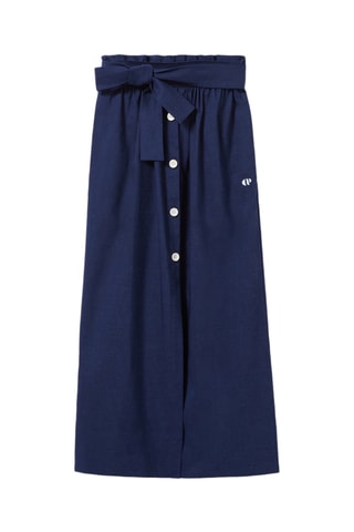 Lange Linnen Rok - Donkerblauw