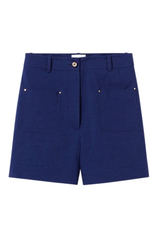 Regular Linnen Short - Donkerblauw