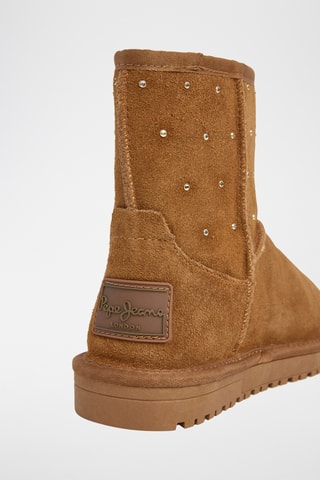 Bottines fourrées en nubuck Diss West W -  Marron