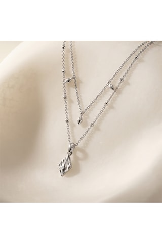 Collar Organica - Plata bañada en oro fino blanco