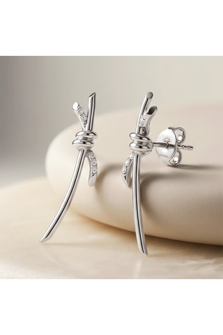 Pendientes Knot - Plata bañada en oro fino blanco