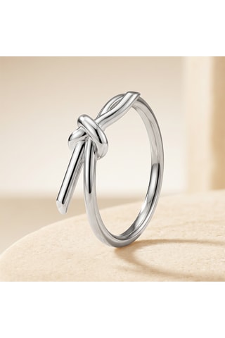 Anillo Knot - Plata bañada en oro fino blanco