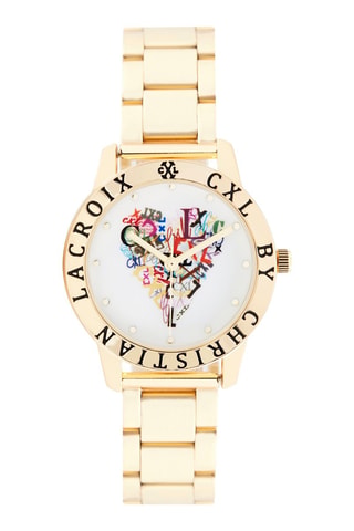 Reloj de cuarzo de metal - 
Dorado y blanco