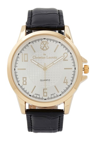 Reloj de cuarzo de poliuretano - Negro y dorado