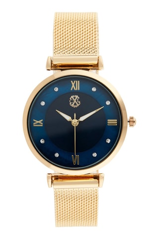 Montre à quartz en alliage - Doré et bleu