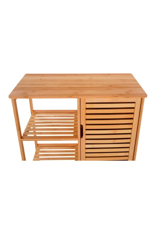 Meuble salle de bain 1 porte Maya - Structure en bambou - 66 x 33 x 87 cm
