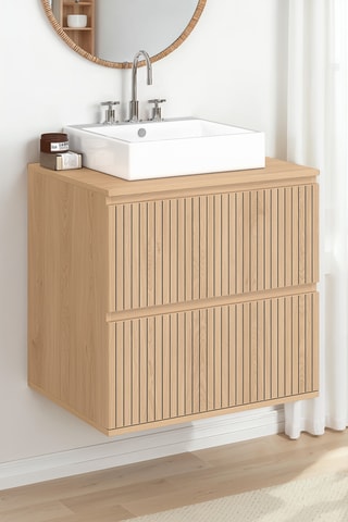 Meuble de salle de bain 2 tiroirs - 60 x 60 x 45 cm