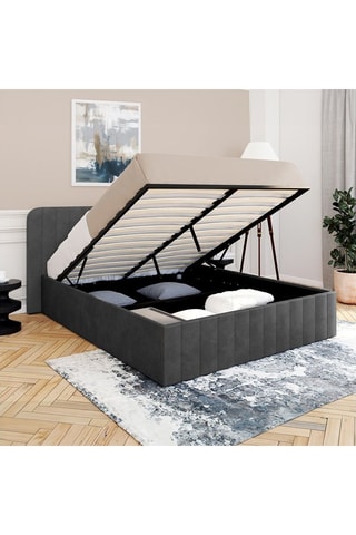 Lit-coffre avec sommier en bois Valentina - Couchage 140 x 190 cm