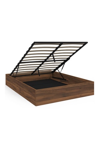 Lit-coffre avec sommier en noyer Malta - Couchage 140 x 190 cm