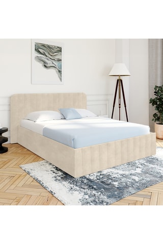 Lit-coffre vec sommier et tête de lit Valentina - Couchage 160 x 200 cm