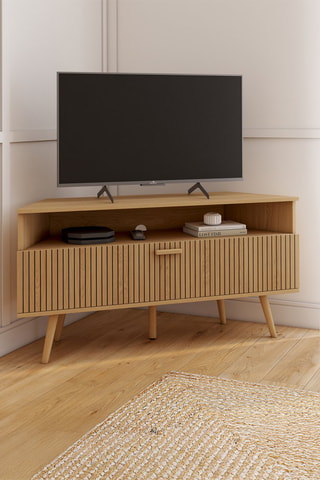 Meuble TV d'angle 1 abattant Faustine - 110 x 54 x 30 cm