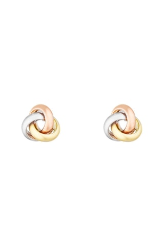 Puces Nœud Tricolore - Or jaune, or rose et or blanc