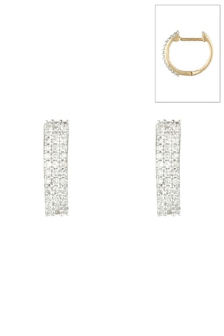 Créoles Rangs scintillants - Or jaune et diamants
