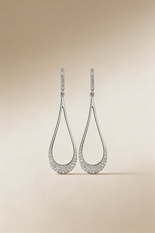 Boucles d'oreilles Gouttes d'amour Précieuses - Or blanc et diamants