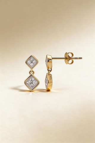 Boucles d'oreilles - Or jaune et diamants