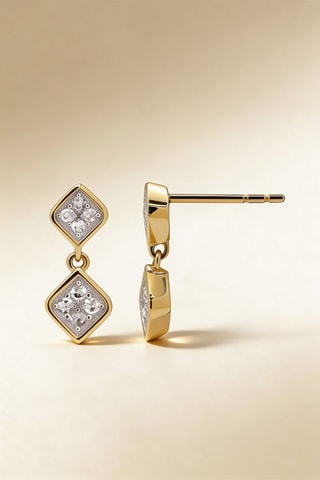 Boucles d'oreilles - Or jaune et diamants