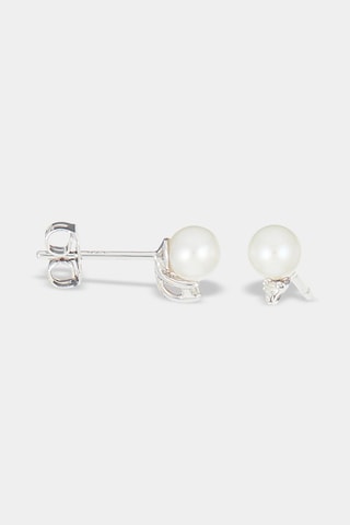 Puces Trio Brillant - Or blanc, diamants et perles de culture