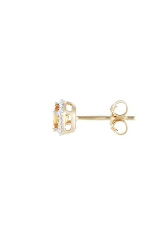 Puces Popi Coussin Citrine - Or jaune, citrines et diamants