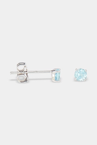 Puces Single Topaze - Or blanc et topazes