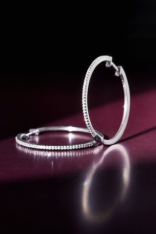 Créoles Elégantes - Or blanc et diamants