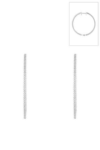 Créoles Elégantes - Or blanc et diamants