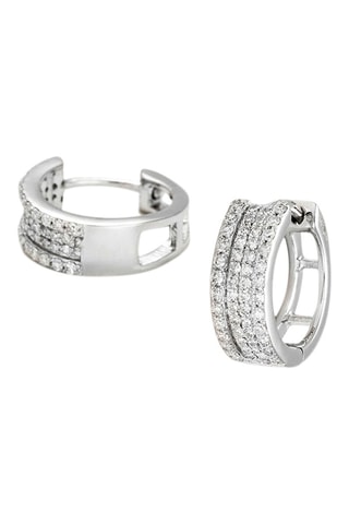 Créoles Trace - Or blanc et diamants