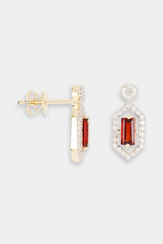 Boucles d'oreilles Irisia - Or jaune, diamants et grenat