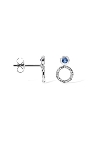 Puces - Or blanc, diamants et topaze