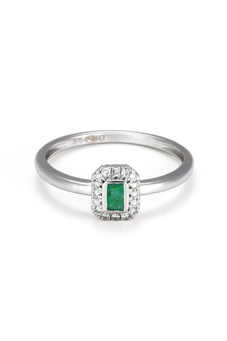 Bague Préciosa - Or blanc, diamants et émeraude