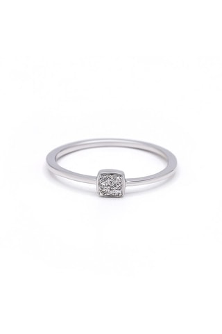 Bague Carré de lumière - Or blanc et diamants