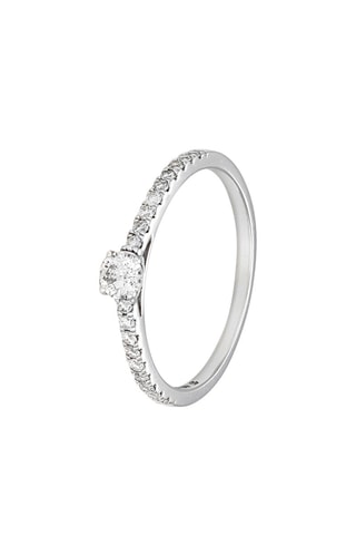 Bague duo Noble solitaire - Or blanc et diamants