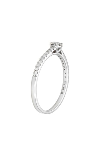 Bague duo Noble solitaire - Or blanc et diamants