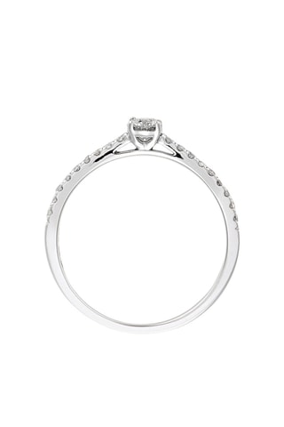 Bague duo Noble solitaire - Or blanc et diamants