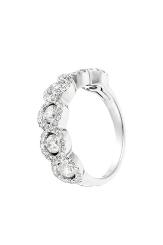 Bague Couronne - Or blanc et diamants