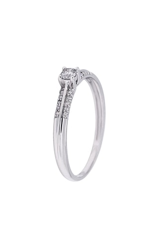 Bague Solitaire Camille - Or blanc et diamants