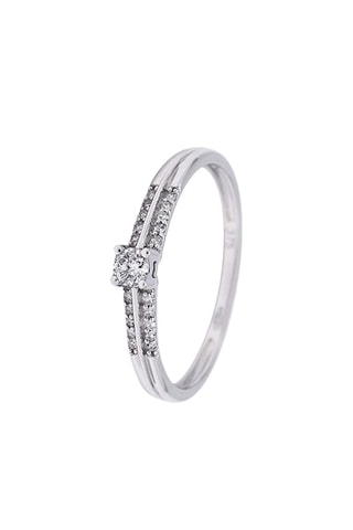 Bague Solitaire Camille - Or blanc et diamants