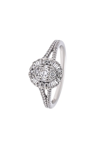 Bague Diamant Enluminé - Or blanc et diamants