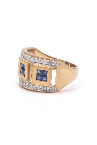 Bague Éclat de Saphir - Or jaune, diamants et saphirs