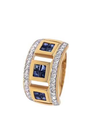 Bague Éclat de Saphir - Or jaune, diamants et saphirs