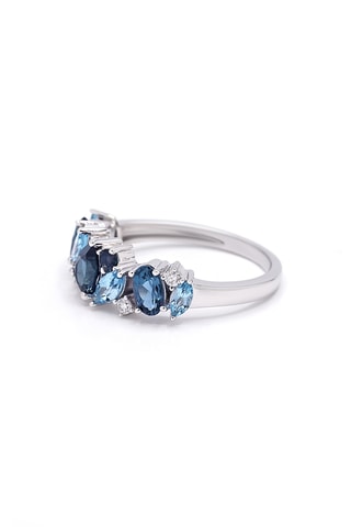 Bague Galaxy - Or blanc, diamants et topazes