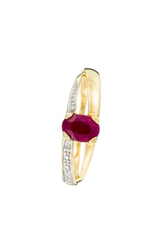 Bague Subtil Rubis - Or jaune, diamants et saphir