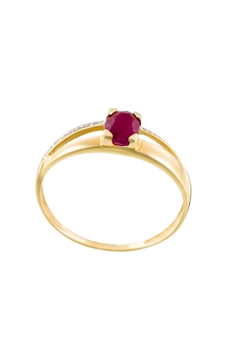 Bague Subtil Rubis - Or jaune, diamants et saphir
