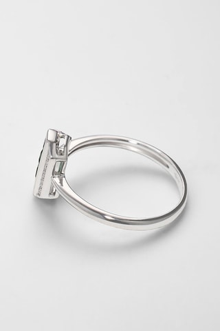 Bague Katell - Or blanc, diamants et émeraudes