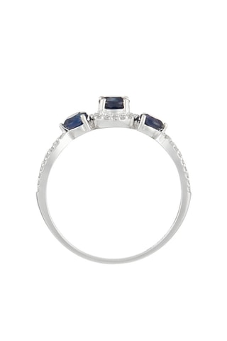 Bague Sapphire trinity - Or blanc, diamants et saphirs